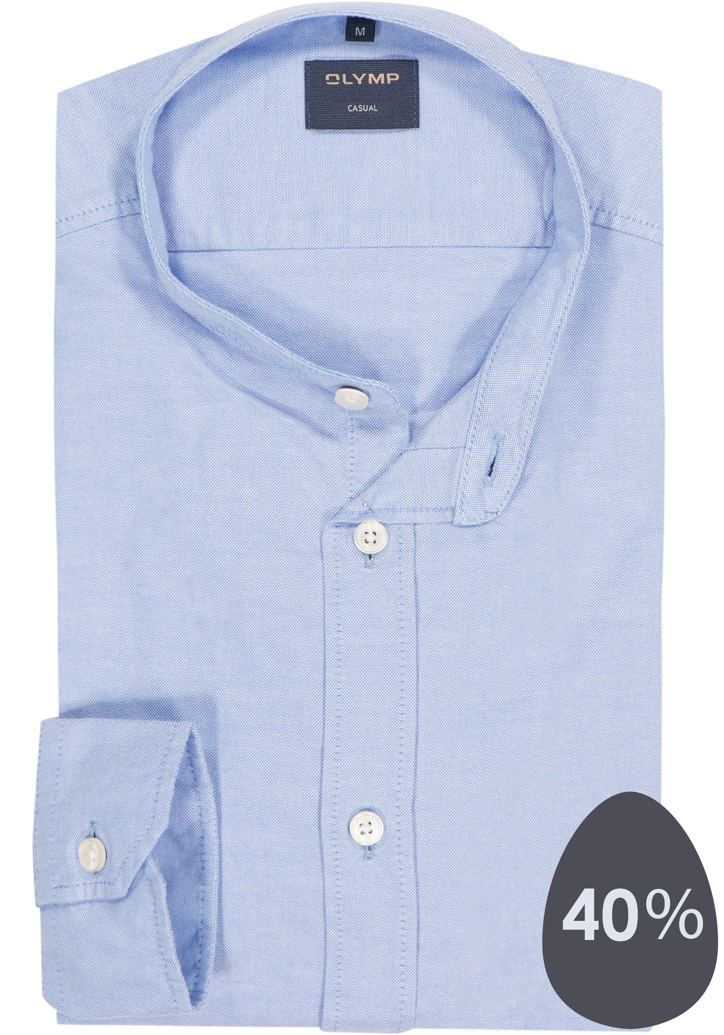 OLYMP Casual regular fit overhemd, Oxford, blauw